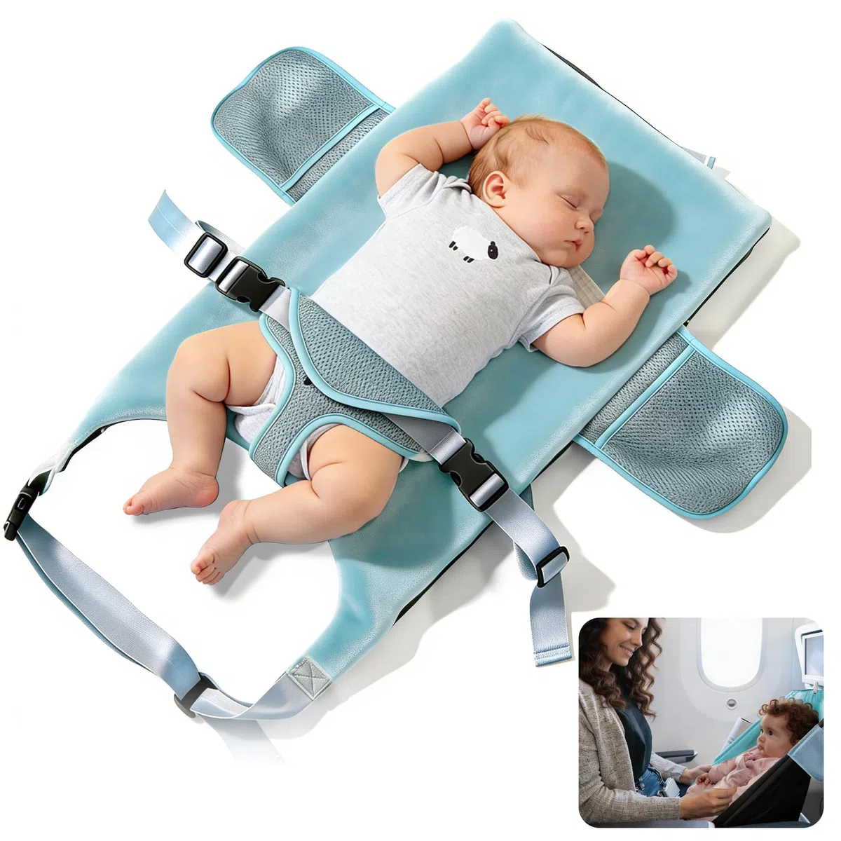 Lettino per bambini in aereo, da 1 a 12 mesi, accessorio essenziale per i viaggi in aereo, lettino portatile per neonati in aereo, adatto per il volo