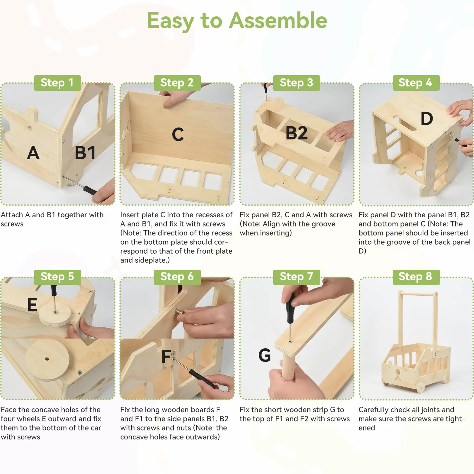 OTraki Baby Shower Boxes In Legno, Cesto Giochi Bambini con Manico Cestino in Legno per Baby Shower con Foglie Decorative, 5 Grucce Regalo Personalizzato Per Neonato Per Shower