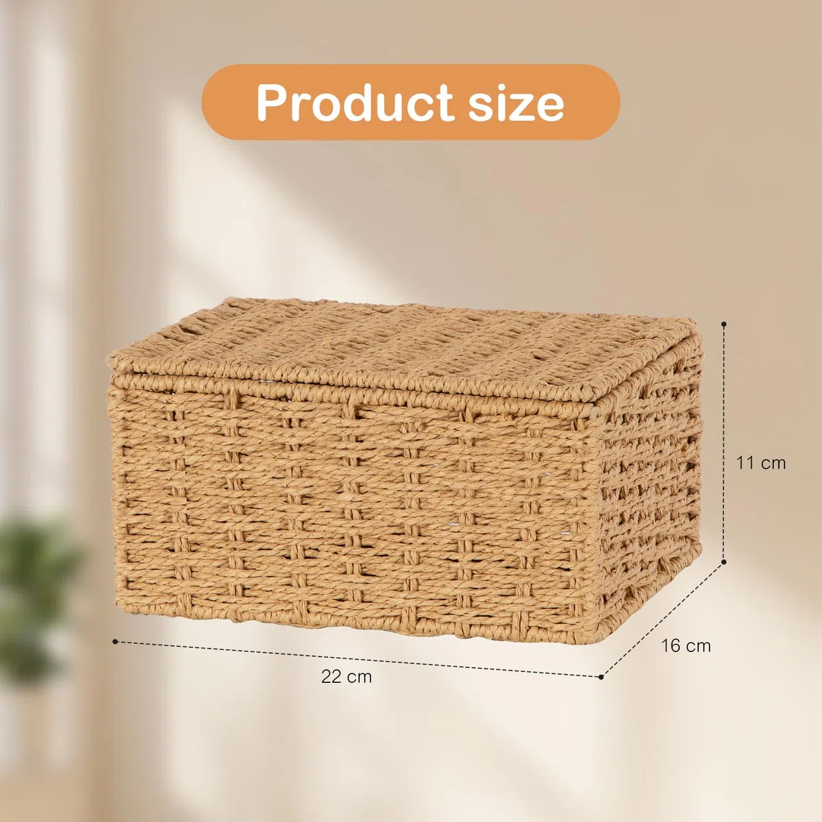 Cestini Portaoggetti con Coperchio,Cesto Vimini Piccolo Bambini Cesto in Corda di Carta Cestino porta Giocattoli Cestino da Bagno,per Camerette, Bagno, Cassetti, Cucine, Soggiorno