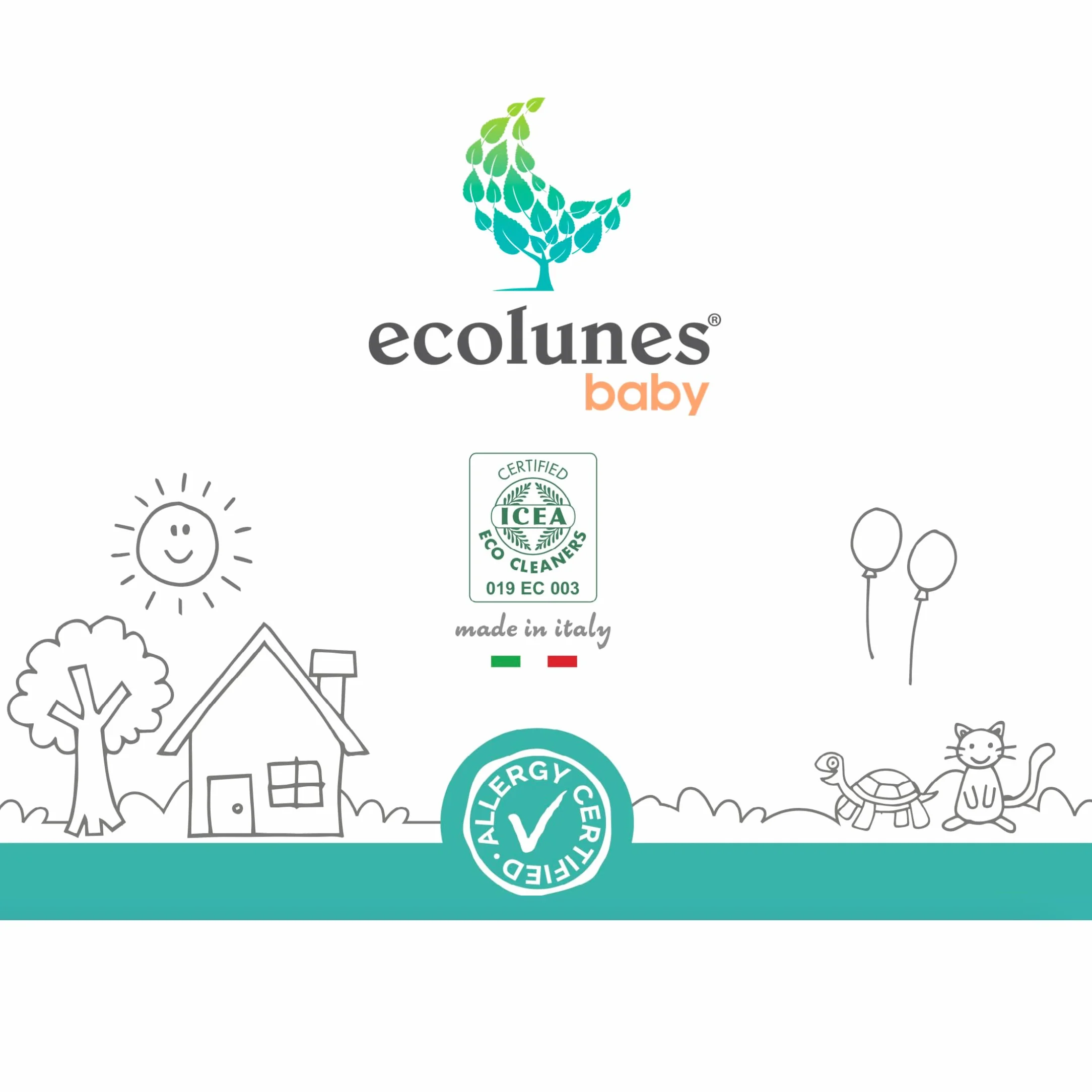 Ecolunes Liquido per biberon e piatti senza profumo 99,5% di ingredienti di origine naturale, non provoca allergie, realizzato con detergenti di origine vegetale, dermatologicamente testato, 750 ml