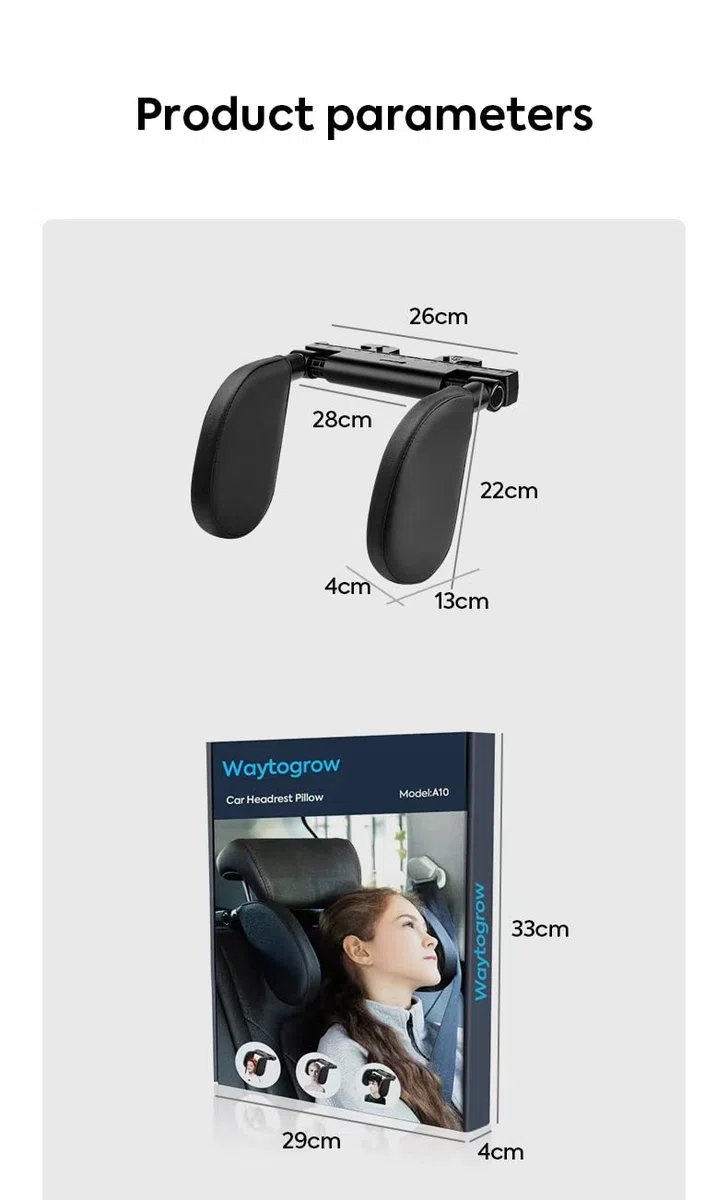 Poggiatesta per auto per bambini Installazione e rimozione rapida in 1 minuto Supporto per la testa morbido e traspirante Comfort di viaggio Comfort di sonno Cuscino laterale per adulti (nero)