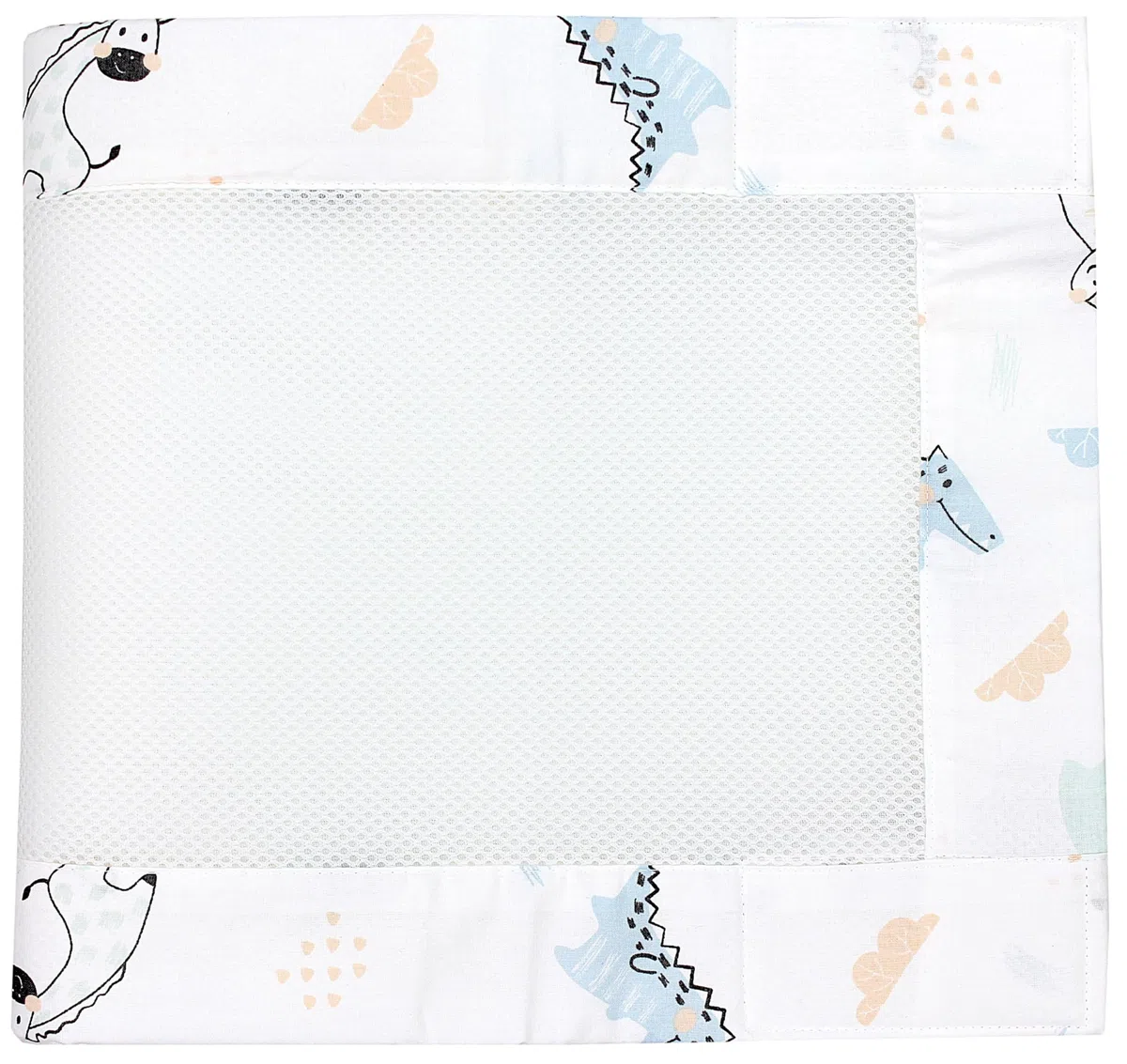 TupTam Protezione Paracolpi per Lettino Nido per Neonati Traspirazione Air Mesh 2 Pack, Animali Blu, ca.128 x 30 cm (per Lettino 140x70)