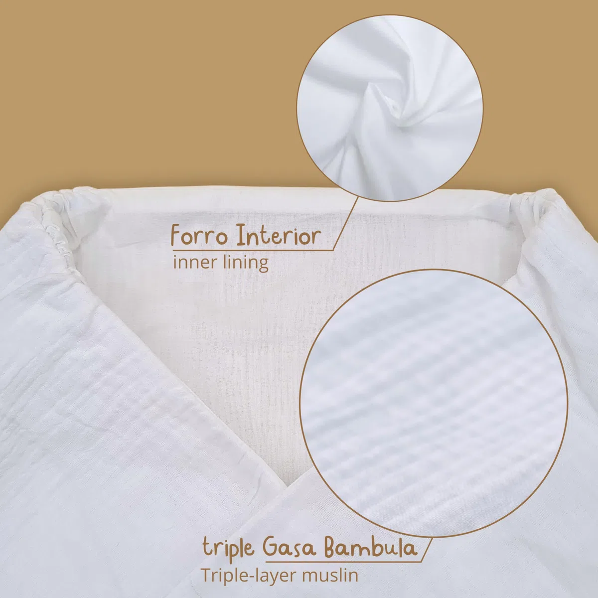 Thermikoa Copertura Universale per Navicella Carrozzina in Mussola con Volant Rivestimento Interno Neonato in Cotone Traspirante, Protezione Elegante per Passeggino, Accessorio Bianco Lavabile