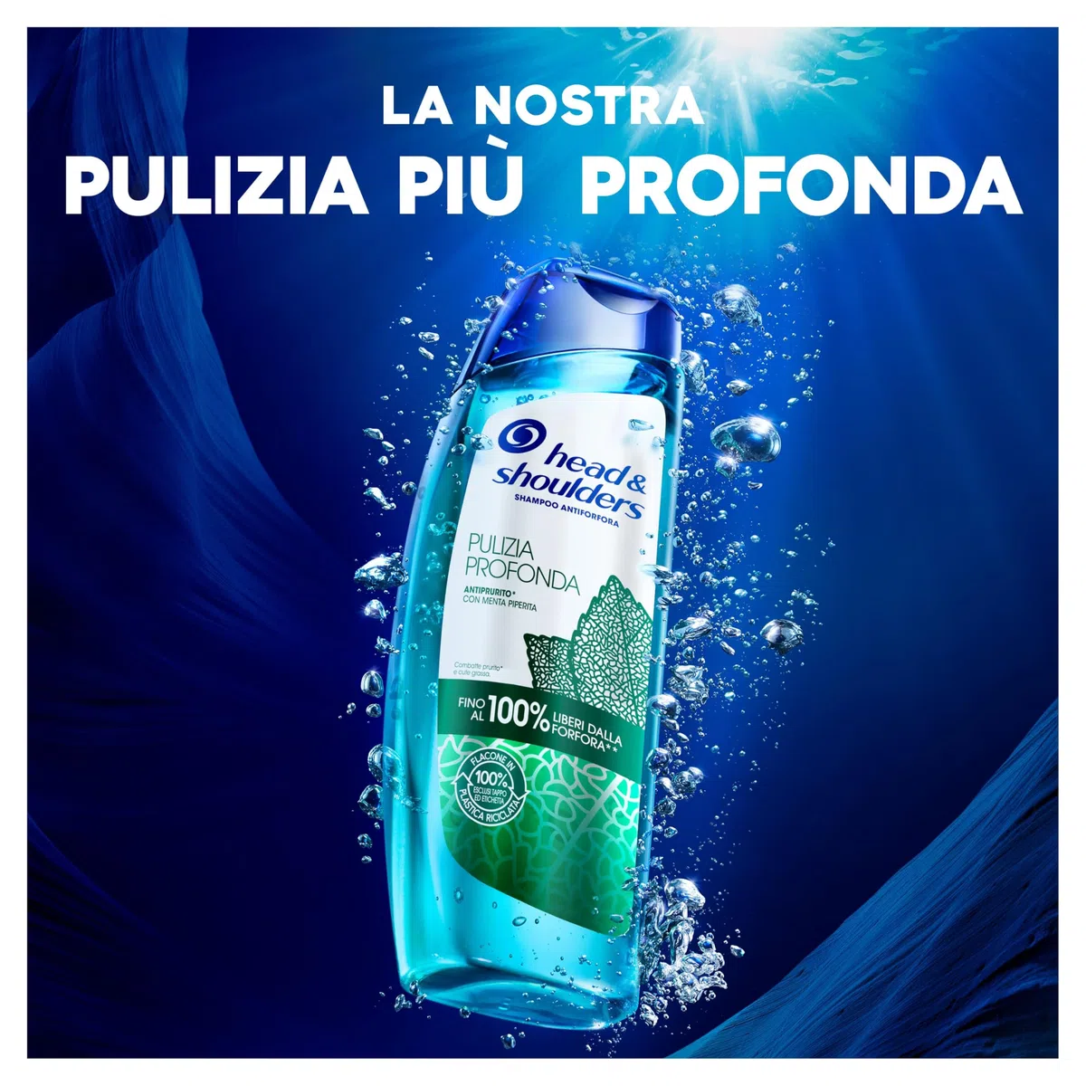 Shampoo Head & Shoulders Pulizia Profonda Antiprurito, Sollievo Contro La Forfora, Con Menta Piperita, Capelli Fino Al 100% Liberi Dalla Forfora, 6 x 250 ml