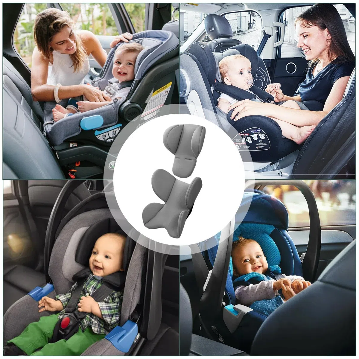 Teksome Inserto per cuscino per seggiolino auto per neonato, supporto per testa per seggiolino auto per neonato | Cuscini morbidi per passeggino - Cuscino per inserto per seggiolino auto, cuscino per