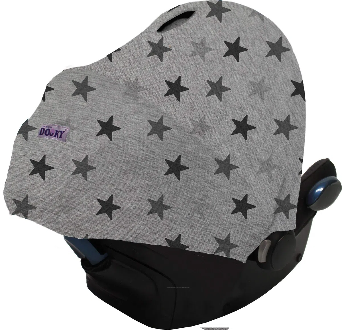 The Original Dooky 126366 Cappottina in Cotone Universale per Ovetto, Grigia con Stelle