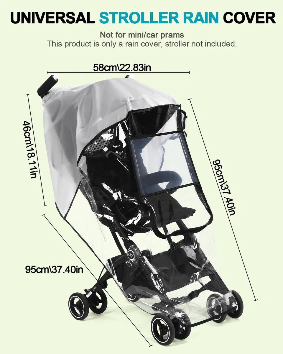Parapioggia Passeggino Universale, Finestra di Contatto, Parapioggia Carrozzina, Carrozzina Copertina Antipioggia Trasparente, senza PVC, Protezione Dal Sole, Polvere e Neve, Rain Cover