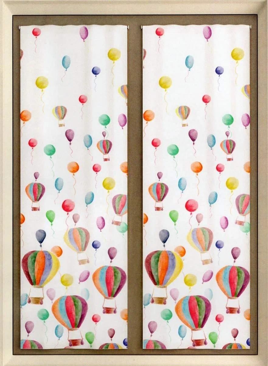 COPPIA TENDE TENDINE PALLONCINI PEZZOLI CAMERA CAMERETTA BAMBINI (60 x 150 cm)
