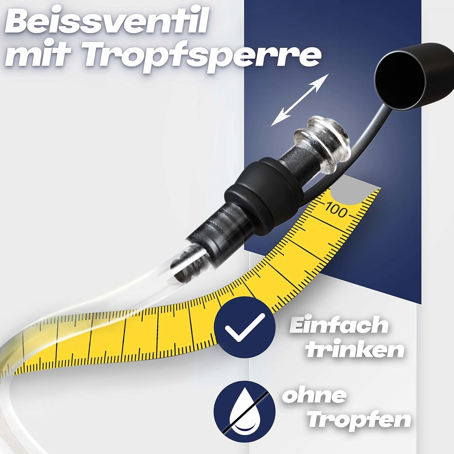 SASMO Bolla d'acqua da 2 l e bolla per bere da 3 l con 2 aperture, rinforzata con materiale resistente agli strappi, 2 l, borsa per zaino con tubo, ultraleggera, zaino per bolla d'acqua, escursionismo
