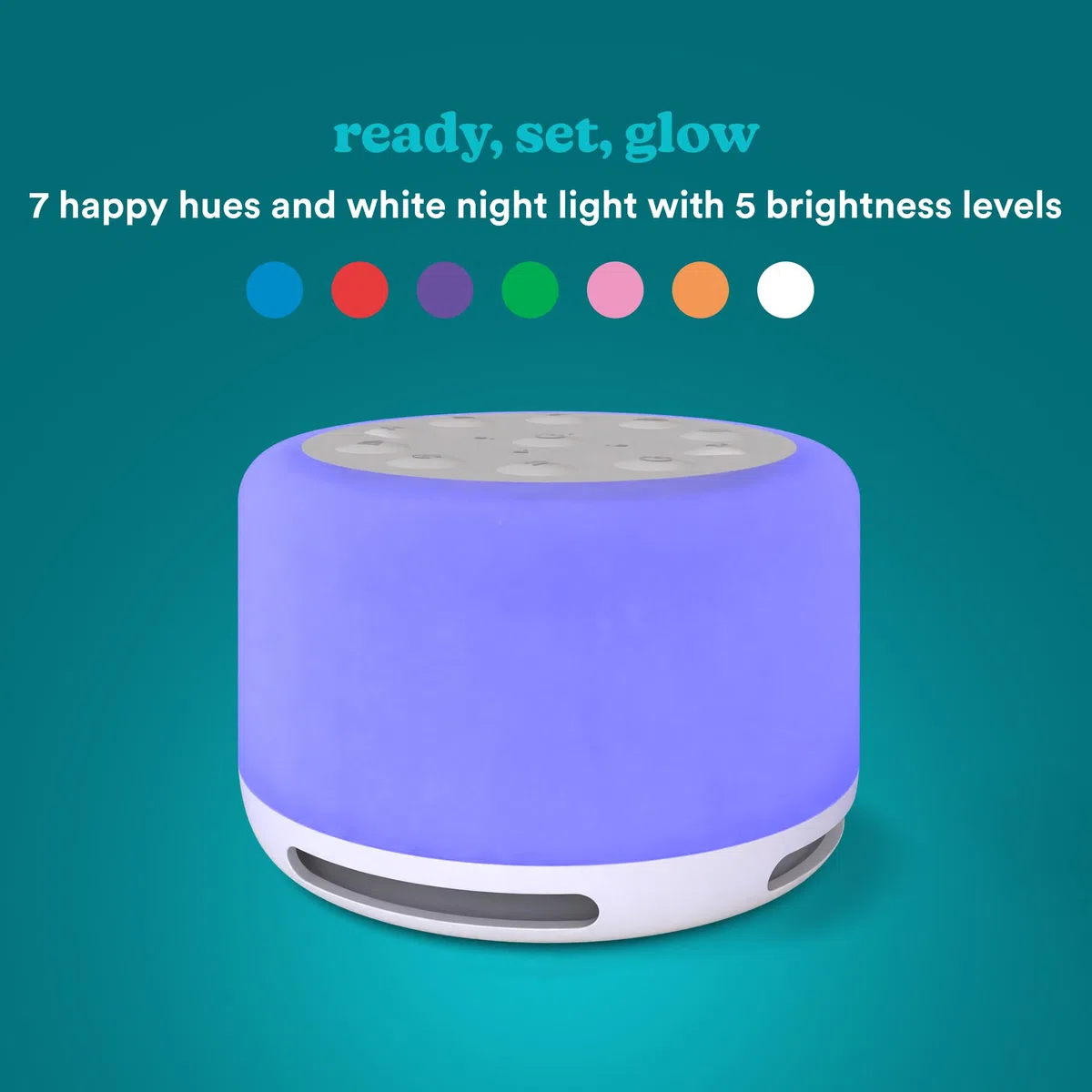 MyBaby Soundsleep Aura - Macchina del Rumore Bianco, Aiuto per il Sonno di Neonati e Bambini, 14 Suoni Naturali e 7 Suoni di Meditazione Rilassanti - Luce Notturna Bianca con 7 Colore, Ricaricabile