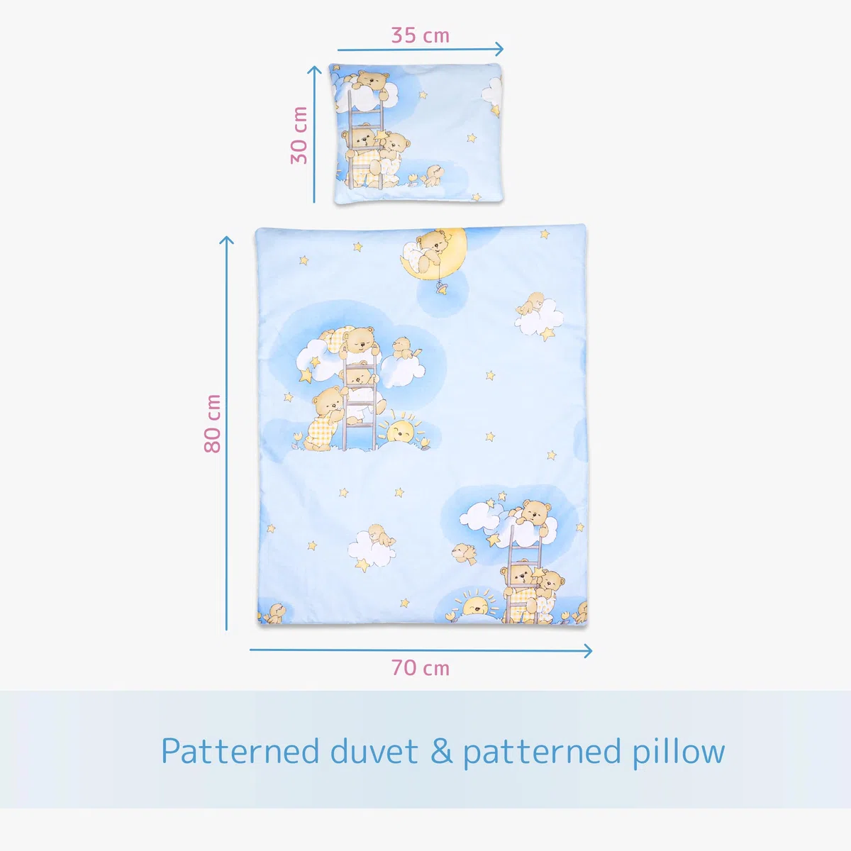 Baby Comfort Piumino e Cuscino, 2 pezzi, set di biancheria da letto per lettino, culla (12 mesi+)