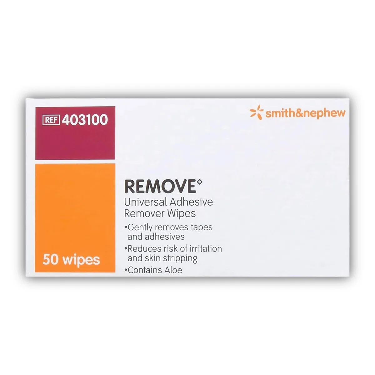 Smith & Nephew Remove - Salviette universali per la rimozione della colla, 6 x 6 cm, 50 pezzi