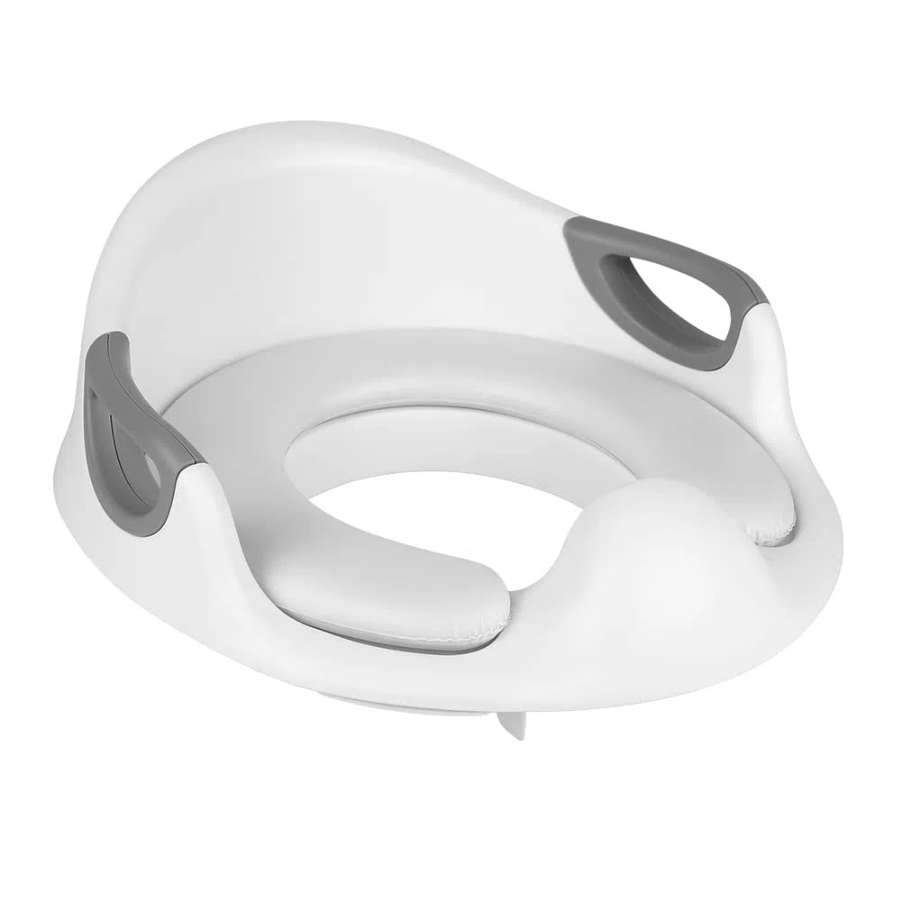 Riduttore per Wc - Riduttore WC per bambini | Sedile WC per bambini | Rialzo WC per bambini con manico e schiena|Timbri in PU (bianco - cerchio WC PVC)