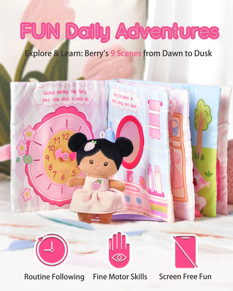 Livre en tissu sensoriel doux