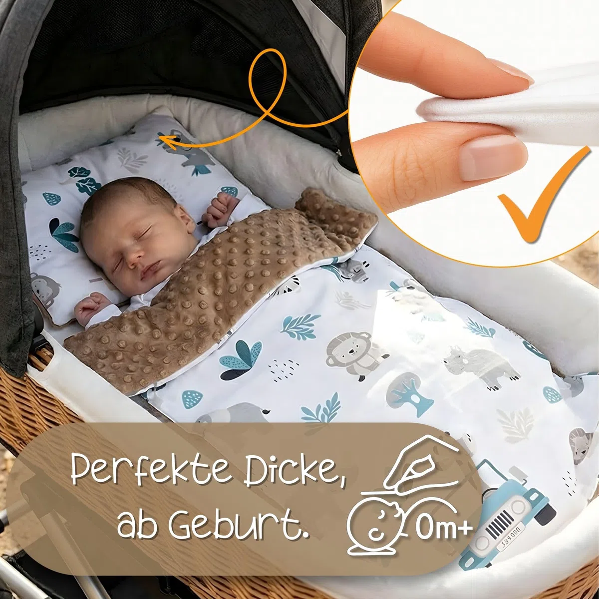 Totsy Baby Copertina neonato Giraffa - piccola coperta neonata per passeggino o culla per bambini e morbido copertini neonati per bambino bambina Cotone Oeko-Tex