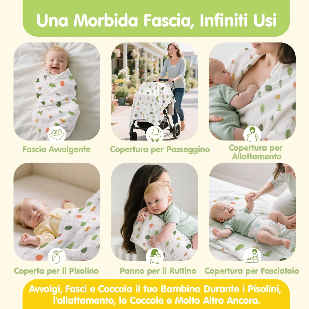 hahaland Regalo Nascita Bimba Bimbo - 9 in 1 Set Neonato Regalo Nascita con Libri Stoffa & Polso e Calzini Sonaglio Sensoriali & Mussole Neonato - kit Neonato per Baby Shower Unisex