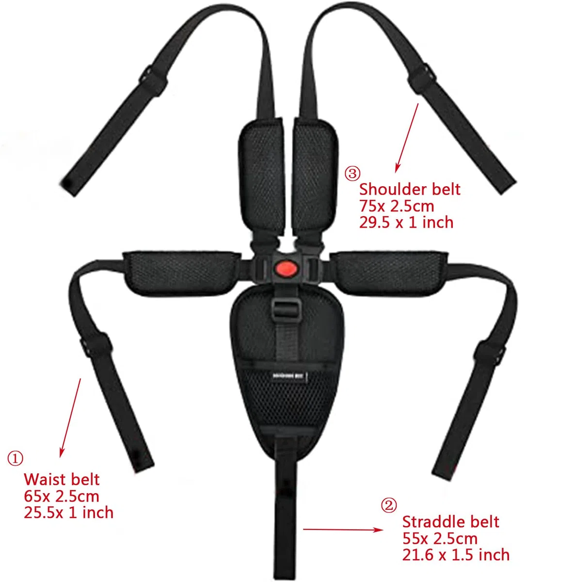 dcas Cinghia Di Sicurezza Regolabile Universale, Regolabile Cintura Di Sicurezza Per Bambini, Cinture Passeggino, Cintura Di Sicurezza Per Bambini a 5 Punti, Punti Bambini Imbracatura (Nero)