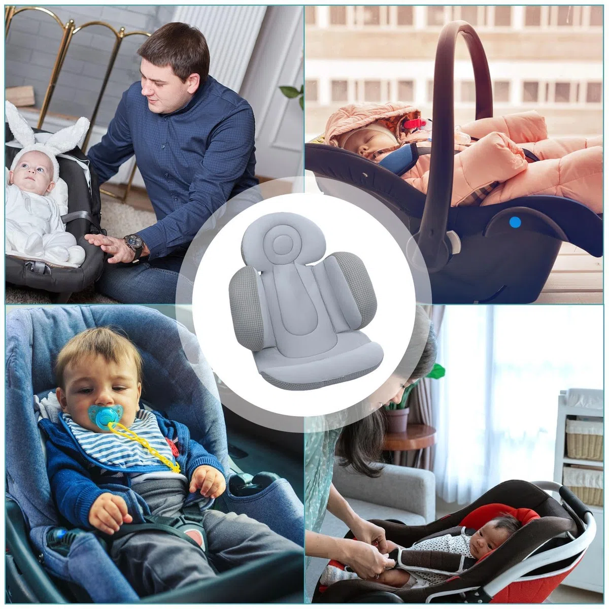 Supporto per la testa del seggiolino auto per neonato, cuscino per passeggino,Cuscino per inserto per seggiolino auto extra morbido | Cuscini per passeggini extra morbidi per il supporto del
