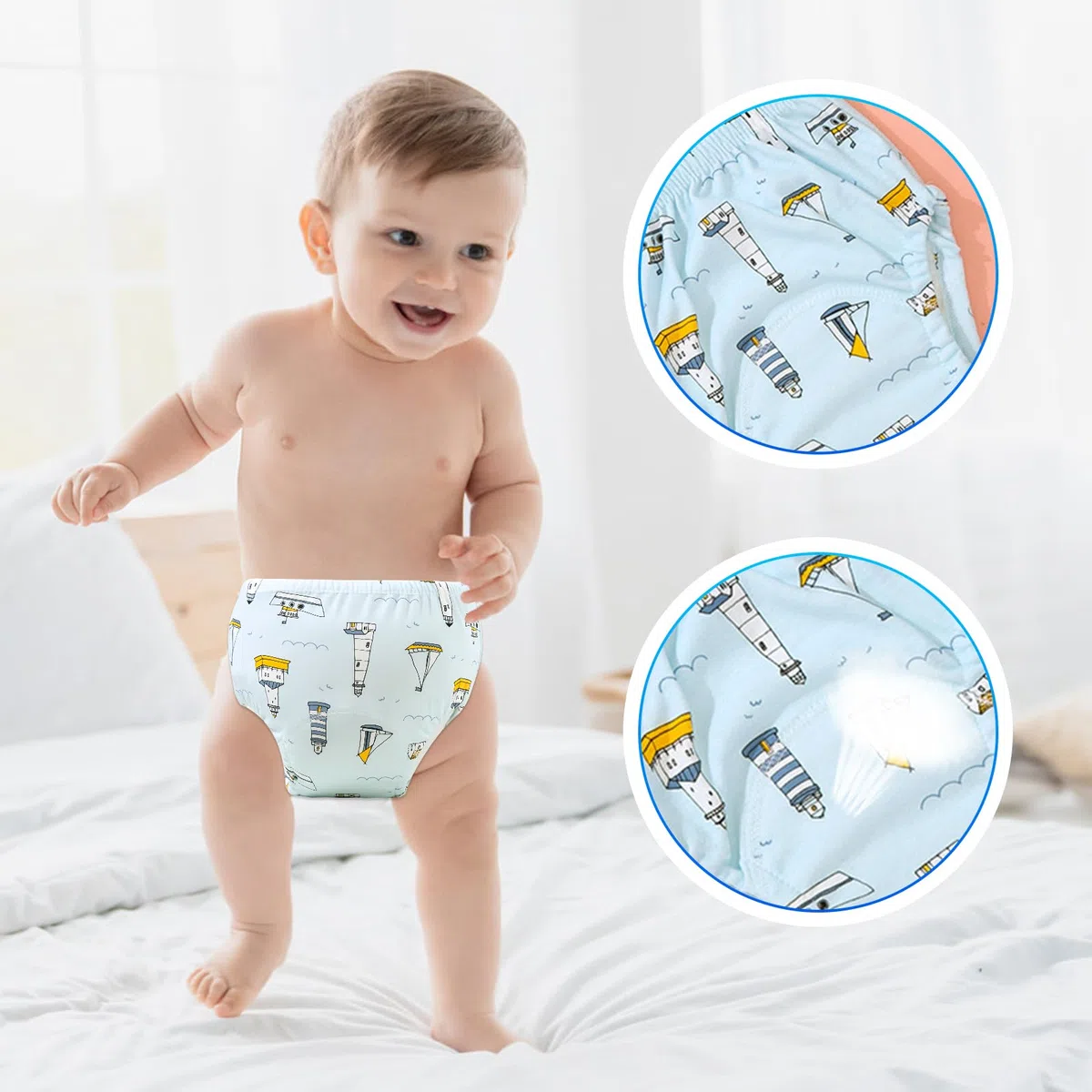volumoon 6 pantaloni da allenamento per bambini, lavabili per bambini, 2-6 anni, 100% cotone, traspiranti (110,13 kg-20 kg)