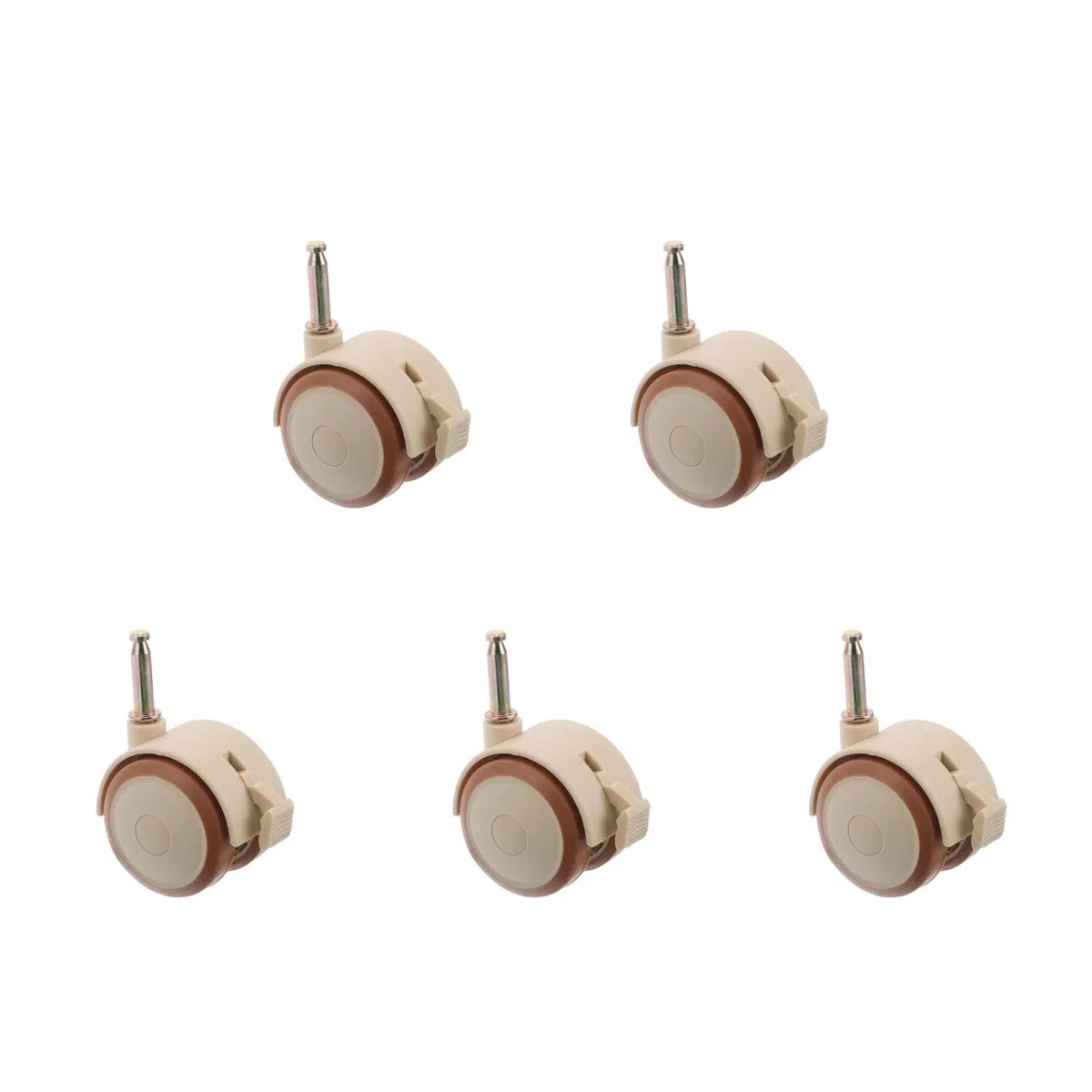 Abaodam 5 Pz Rotelle Per Culla Rotelle Del Letto Ruota Con Asta Silenziosa Per Culla in Gomma Ruota Piroettante Ruota Per Cancello Interasse Mini Ruote Beige Gomma Da Cancellare