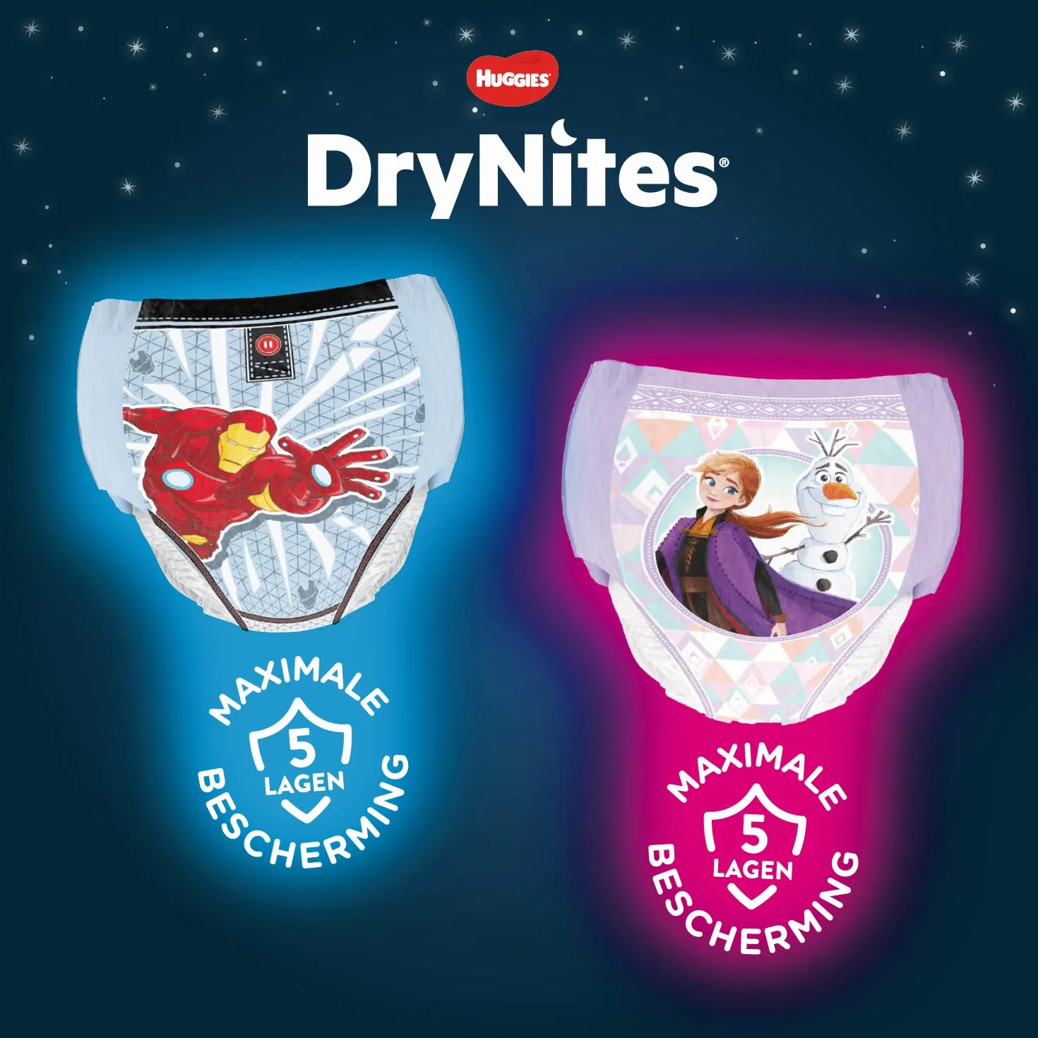 Huggies Drynites Mutandine Assorbenti per La Notte da Bambino, 4-7 anni, 17-30kg, 30 Pezzi