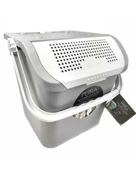 INCA Pattumiera Pura Con Filtro ai Carboni Attivi per Pannolini e Rifiuti Organici, Secchio per Rifiuti con Coperchio - Grande Capacità Neutralizza I Cattivi Odori (Ghiaccio, 28 Litri)