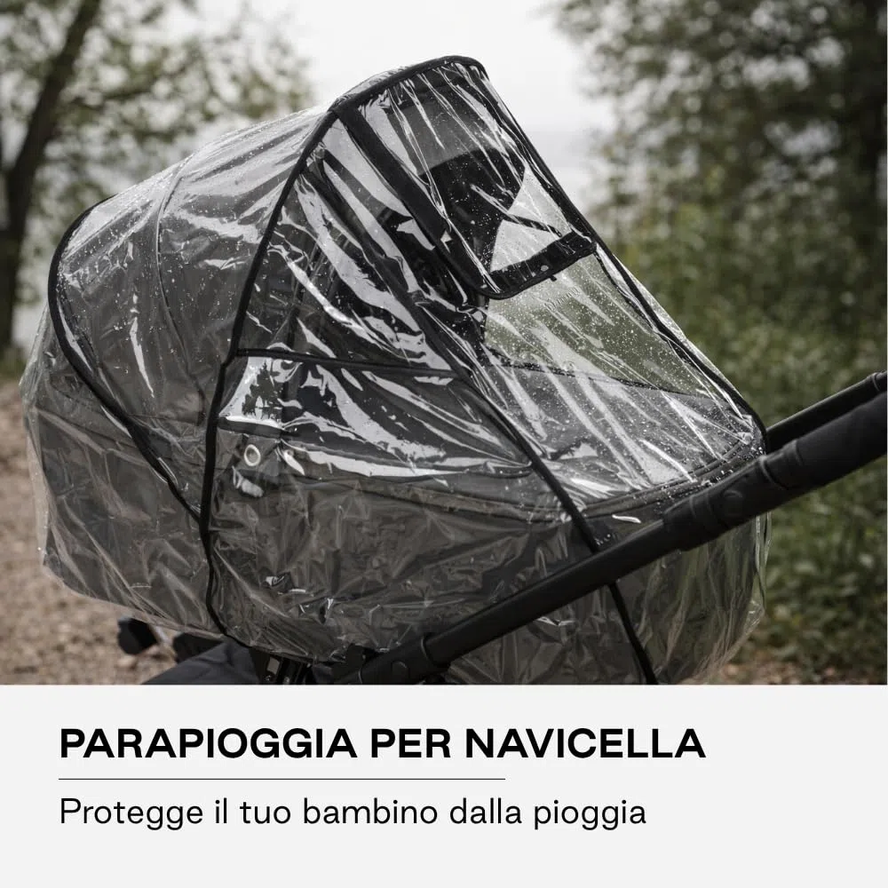 Jané Parapioggia Navicella Universale, Copertura Pioggia Passeggino Bebè, Trasparente, con Finestra e Borsa Trasporto