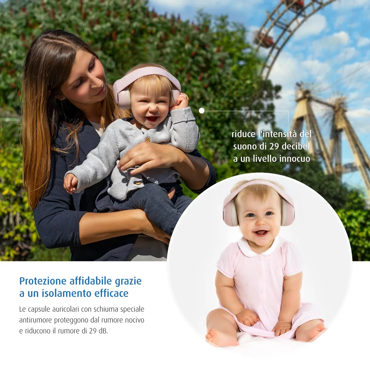 reer GmbH 53074 Silentguard, Protezione dell'Udito per Bambini, per la Testa Sensibile del Bambino, Cresce Insieme