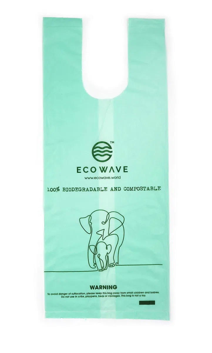 ECO WAVE Sacchetti per pannolini 100% biodegradabili e compostabili, 200 sacchetti senza profumo, certificati EN 13432