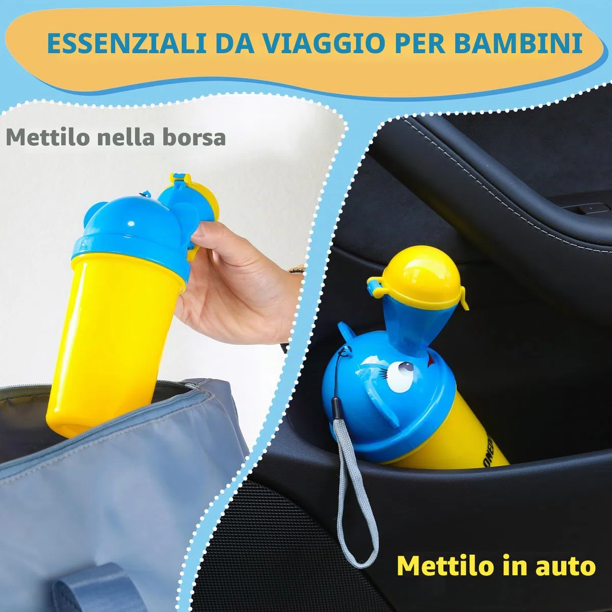 ONEDONE Portable Baby Childâ Pottyâ orinatoio WC di emergenza per camping Car Travel and Kid potty pee training