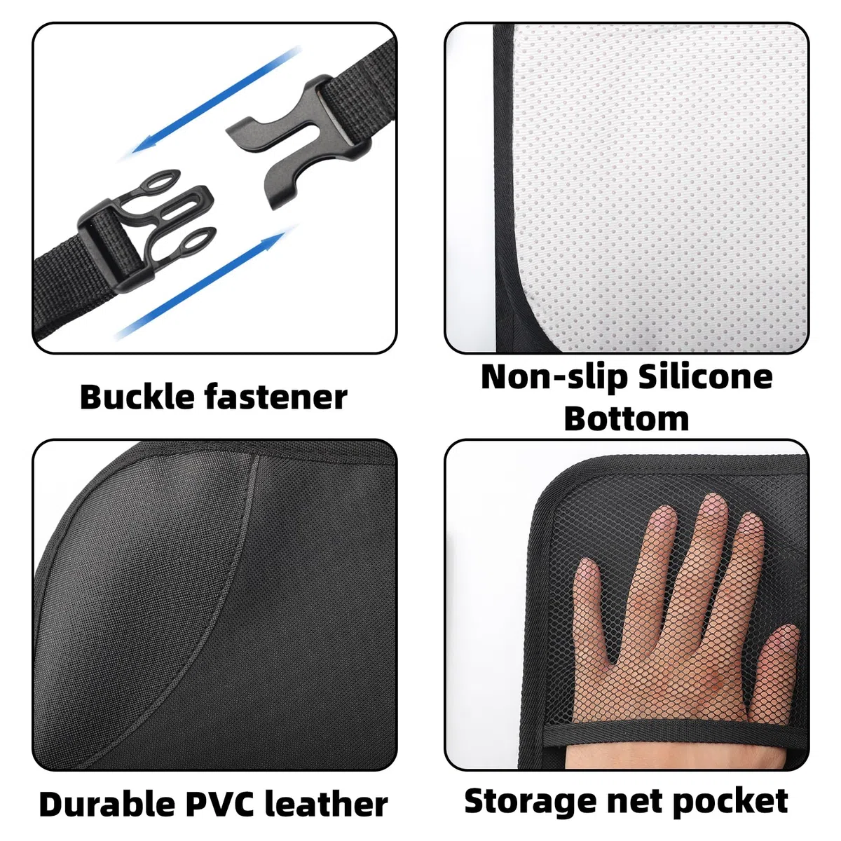 Set da 2 Protettore di Sedili Auto - Protezione per Seggiolino Bambini Antiscivolo e Impermeabile con Grandi Tasche Portaoggetti Compatibile con Sistema ISOFIX datto per SUV Berline e vari modelli