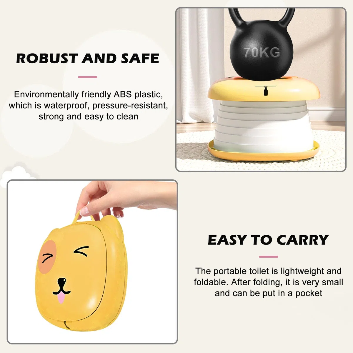 Children's Potty: Vasino Portatile per Bambini Da Viaggio, Vasino Bambini, Foldable Toilette Pieghevole Da Viaggio, Wc Pieghevole per Bambini per Ragazzi E Ragazze Adatto Da 0 a 8 Anni, Arancione