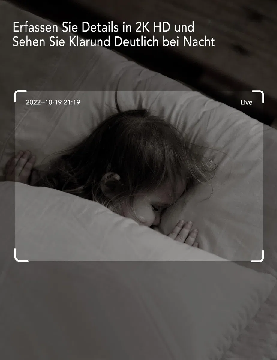Nooie Telecamera IP Wi-Fi telecamera di sorveglianza 1080P per interni con app e rilevatore di movimento visione notturna per controllare i bambini 2 vie Audio Cloud Service