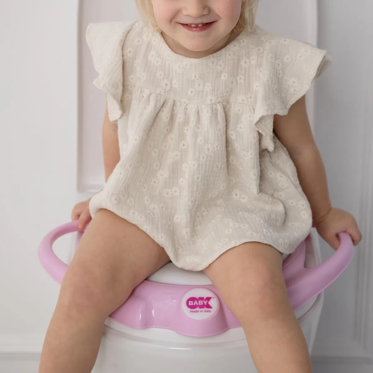 OKBABY Pinguo Soft Riduttore per WC con Morbida Seduta Imbottita, Grigio