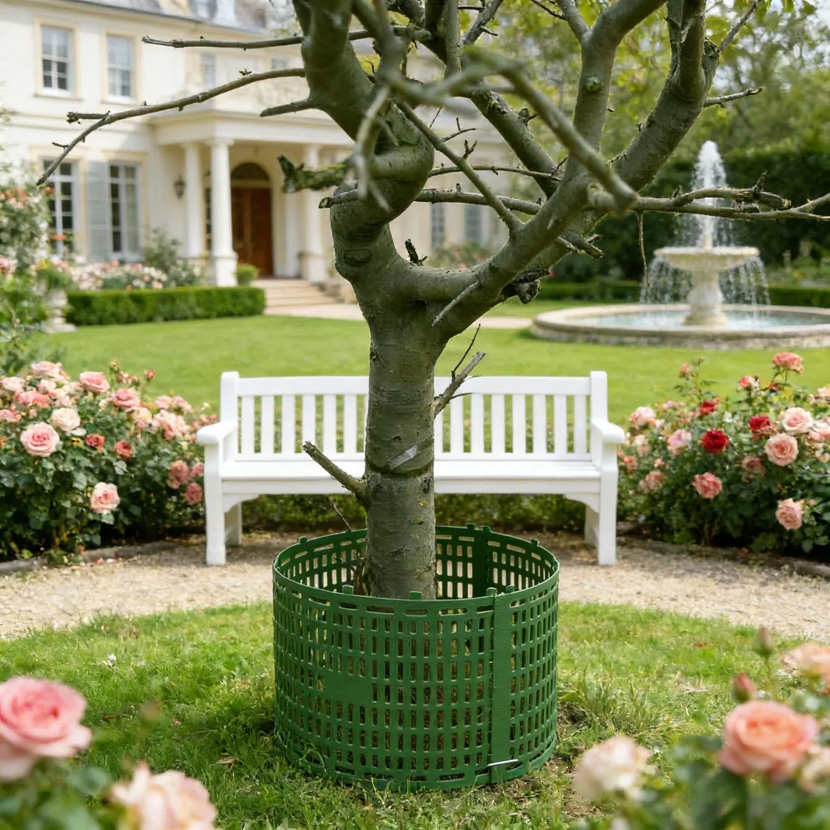 10 protezioni per tronco d'albero con chiodi a forma di U e kit di filo per fissaggio a terra su alberi, fiori, verdure e pali (verde)