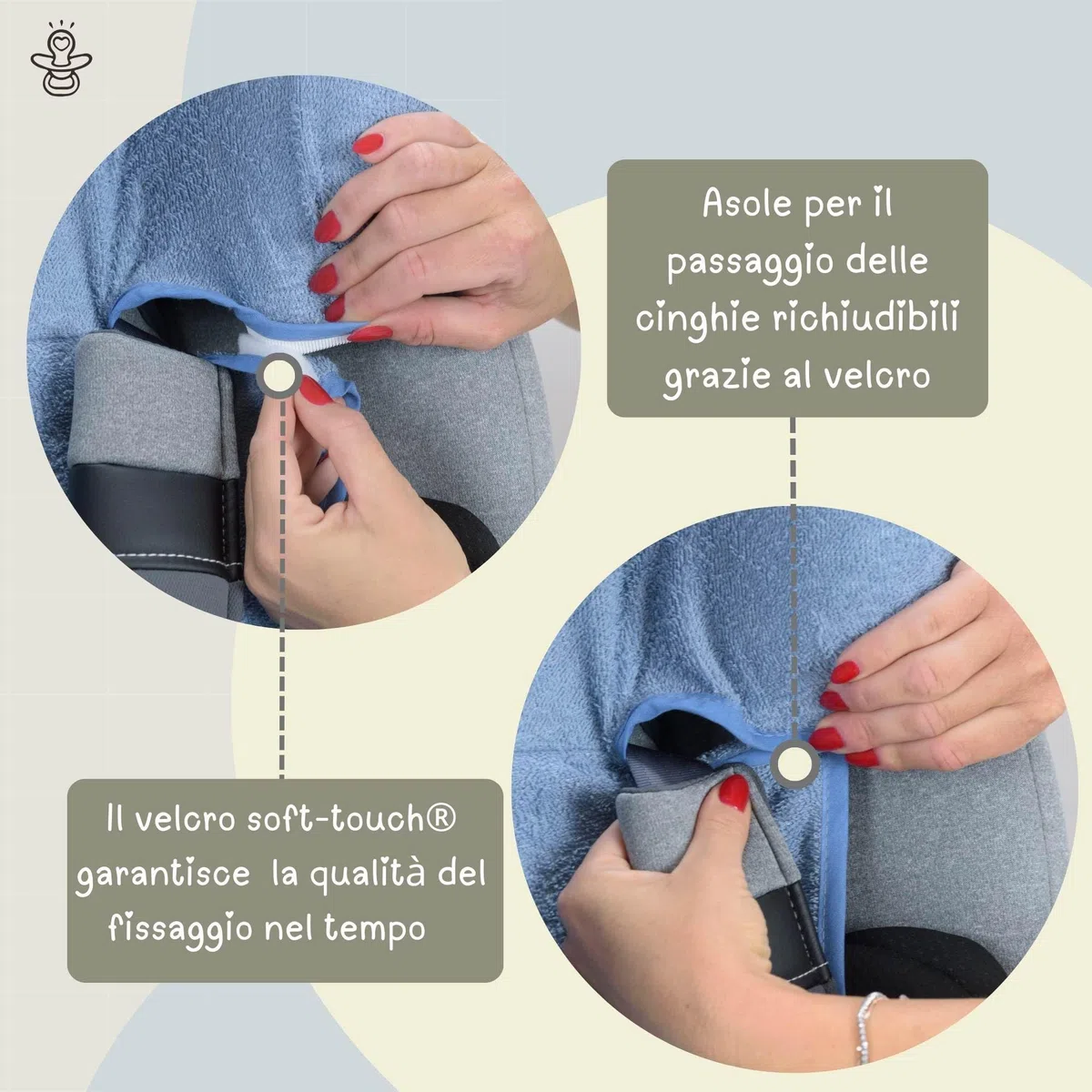 baby idea Copri Seggiolino Auto Bambino e Neonato Gruppo 1/2/3 (9–36 kg) Copriseggiolino Estivo in Spugna di Cotone 100% Oeko-Tex Traspirante Anti Sudore Senza Imbottitura Made in Italy (Grigio)