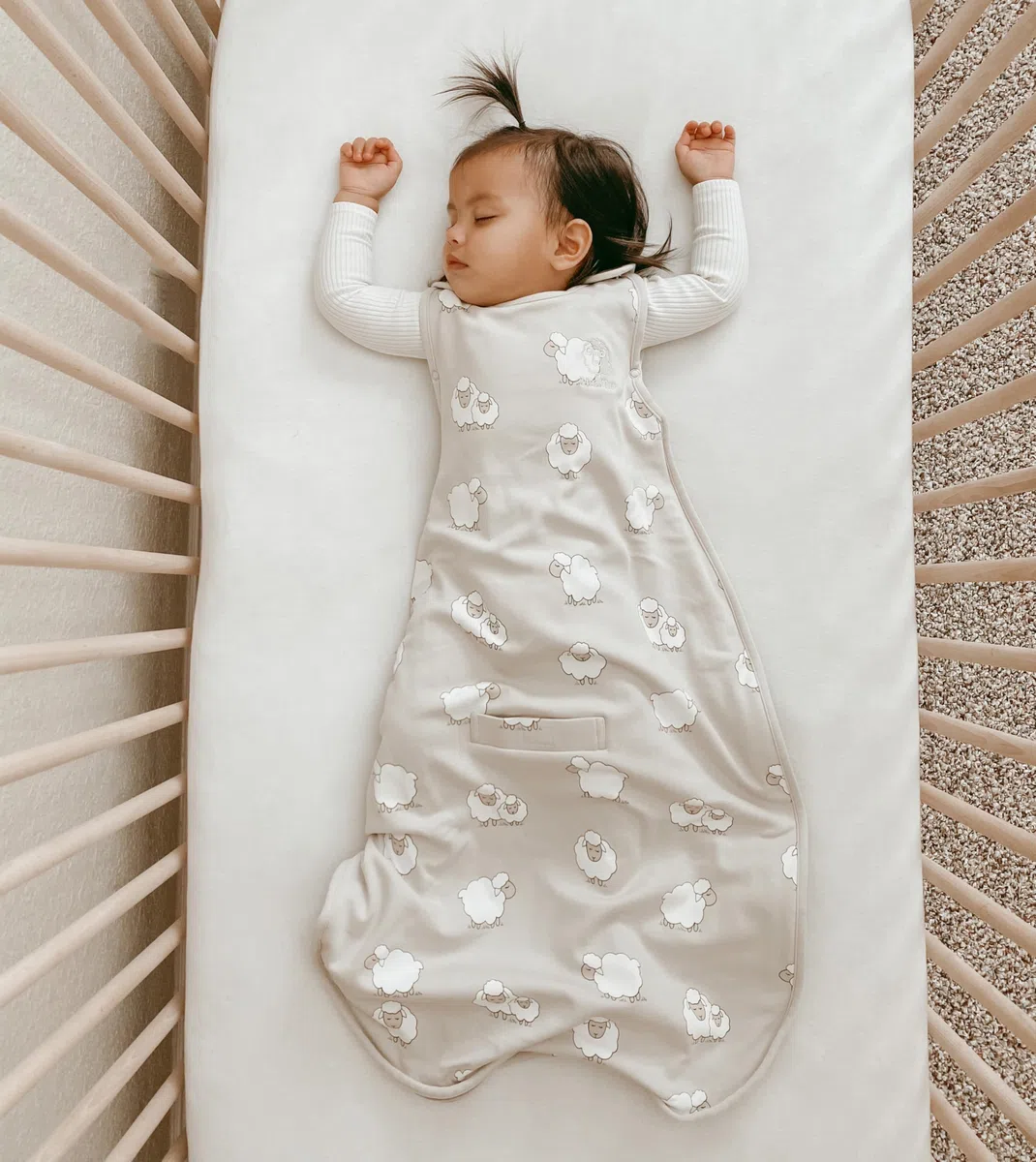 Woolino 4 Stagioni Sacco a Pelo in Lana Merino - Misurare Universale con Cerniera a Due Vie Regolabile per Bambini (2-24 Mesi)
