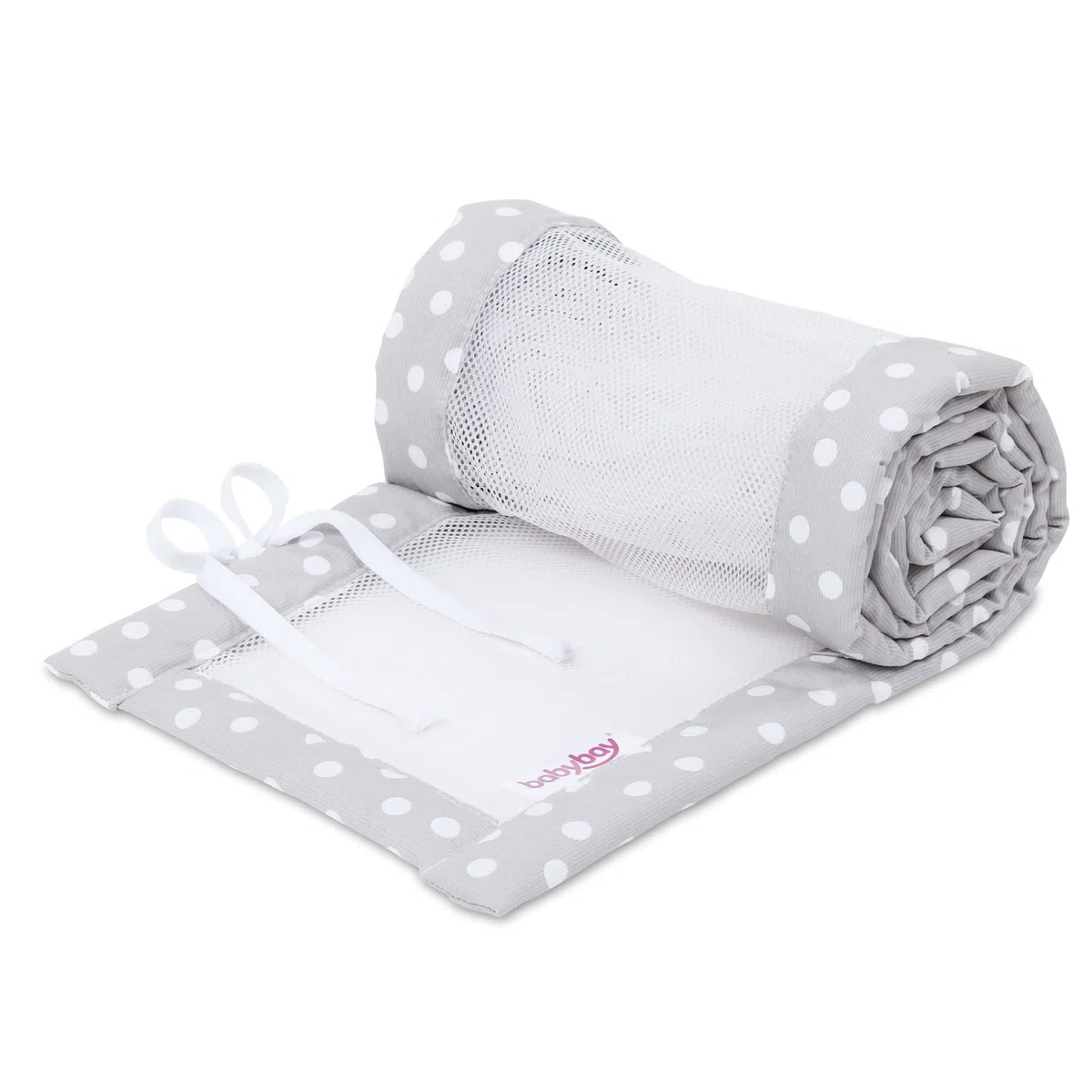 Babybay Babynest Mesh-Piqué Suitable For Model Maxi, Boxspring, Comfort And Comfort Plus, Pearl Grey Points White - 200 g