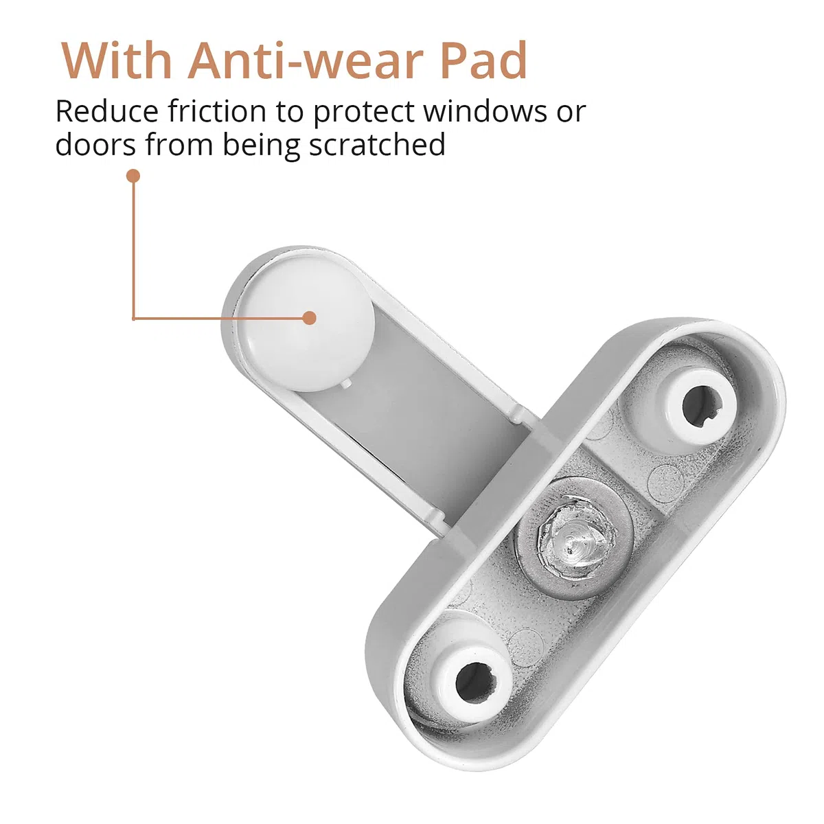 Kamtop 4PZ Chiusura di Sicurezza con Chiave Sash Blocker per Finestra e Porta Serrature di Sicurezza in UPVC PVC per Finestra Serratura per Finestra a Forma di T in Lega di Zinco per Bambini-Bianco