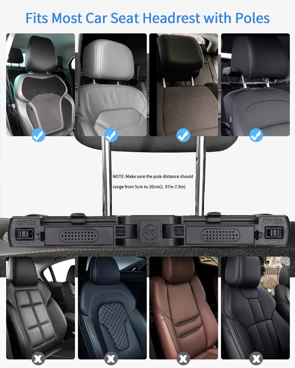 Poggiatesta Auto, Poggiatesta Auto Bambini, Poggiatesta Ergonomico Per Auto, Poggiatesta Per Sedile Auto Regolabile Con Porta Cellulare E Scatola Per Aromaterapia Per Adulti, Bambini, Gestante.