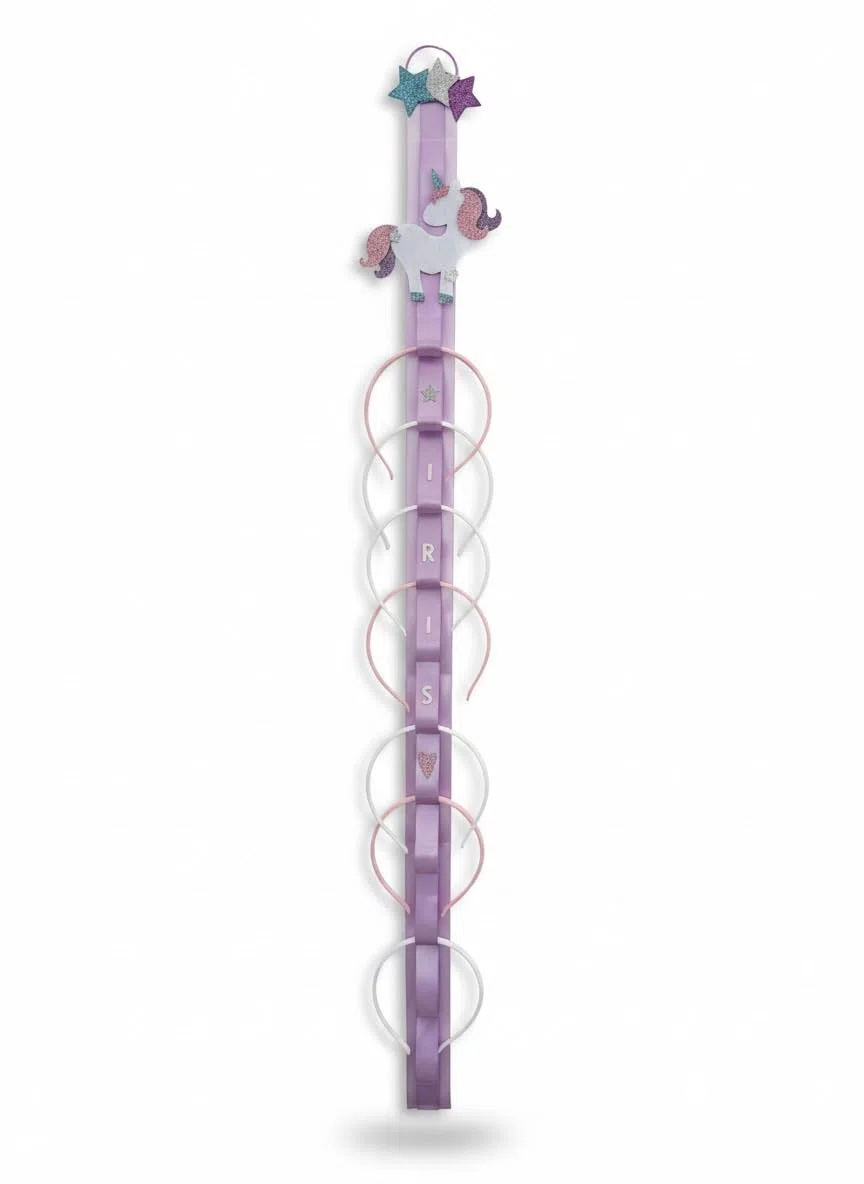 Generico TULLE E MERAVIGLIE Porta Cerchietti Bambina Unicorno Personalizzato con Nome Salvaspazio da Appendere in Cameretta Fatto a Mano in Italia Idea Regalo Compleanno Natale Nascita
