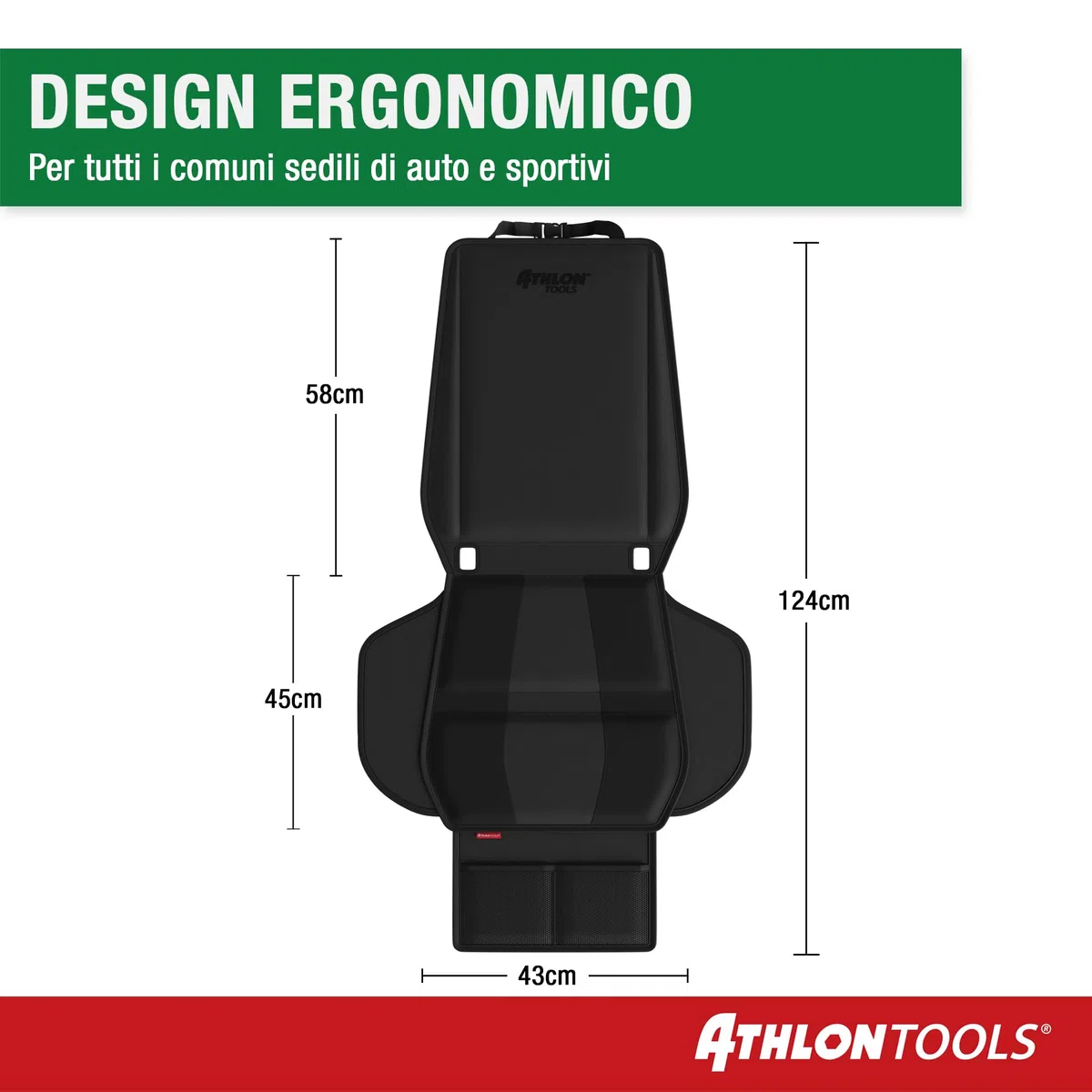 ATHLON TOOLS Tappetino per seggiolino per bambini con protezione laterale, vestibilità ottimale, compatibile con Isofix, imbottitura spessa, ovetti e rialzi per seduta, design brevettato di Amburgo