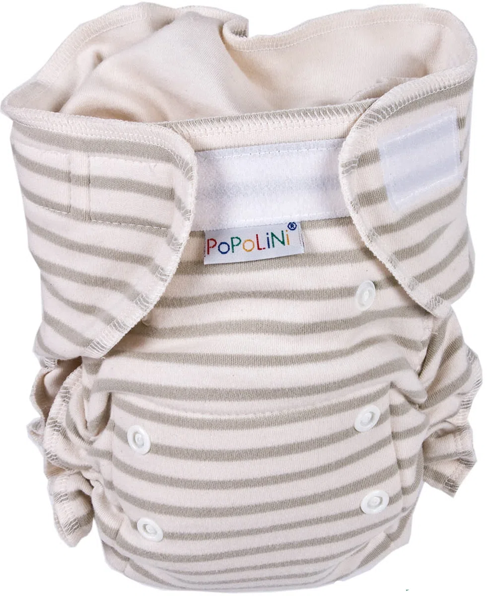 POPOLINI UltraFit - Pannolino interlock Soft Sand-natur, Pannolino per neonati e bambini, Taglia unica, 3-15 kg, 1 unità