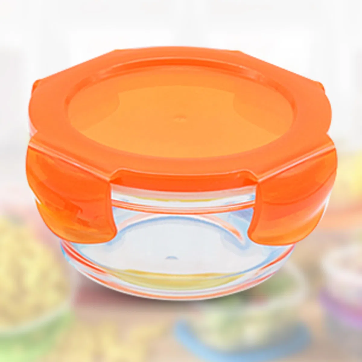 ARSUK Contenitori Alimentari Vetro Ermetici bambini, Vasetti Conservazione Pappe, Contenitori di alimenti impilabili e agganciabili, Privi di BPA (6pcs x 200ml Rotondi)