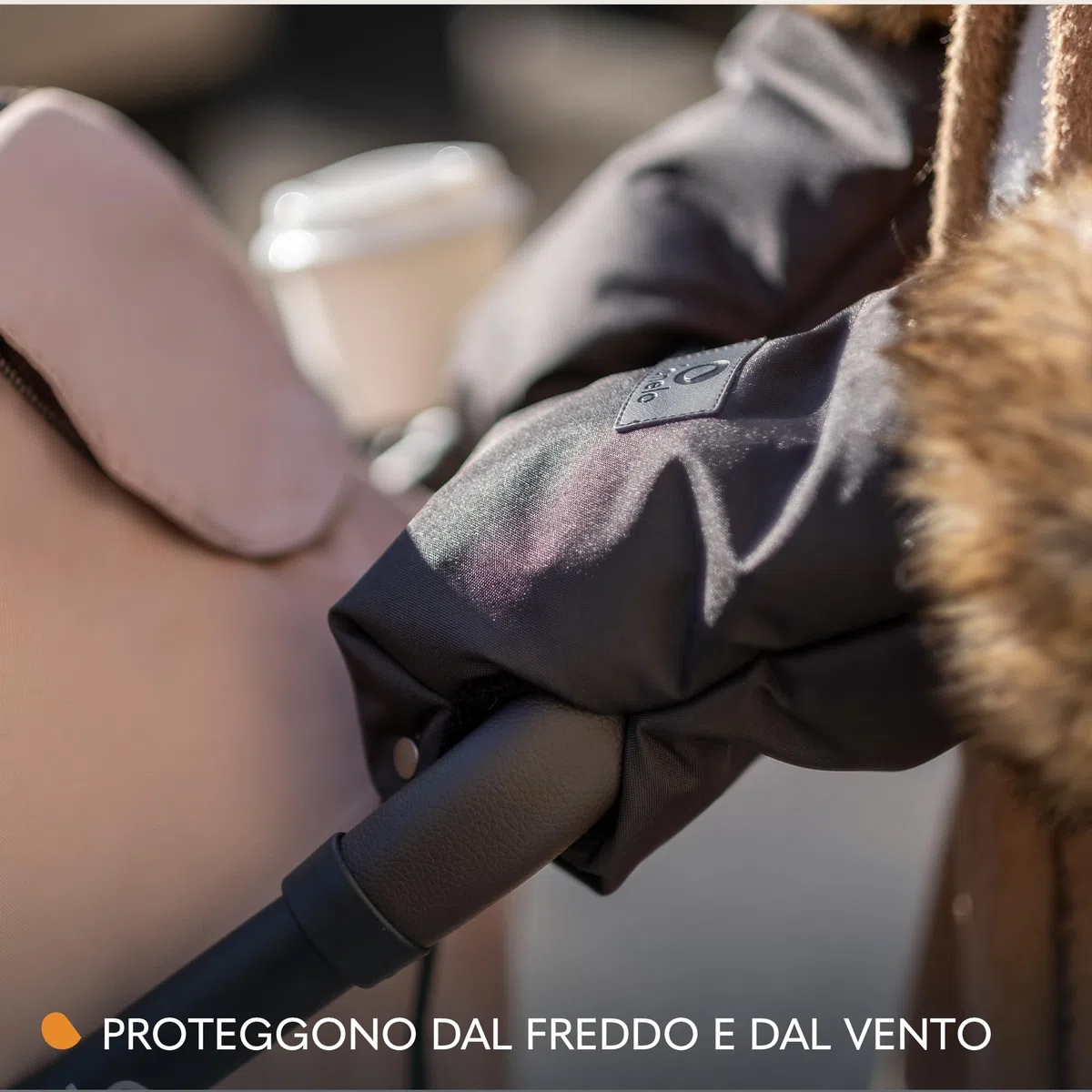 LIONELO HANDMUFF Scaldamani per passeggino per donna e uomo, guanti antigelo per passeggino in pile, scaldamani impermeabile e antivento, taglia unica inseto staccabile