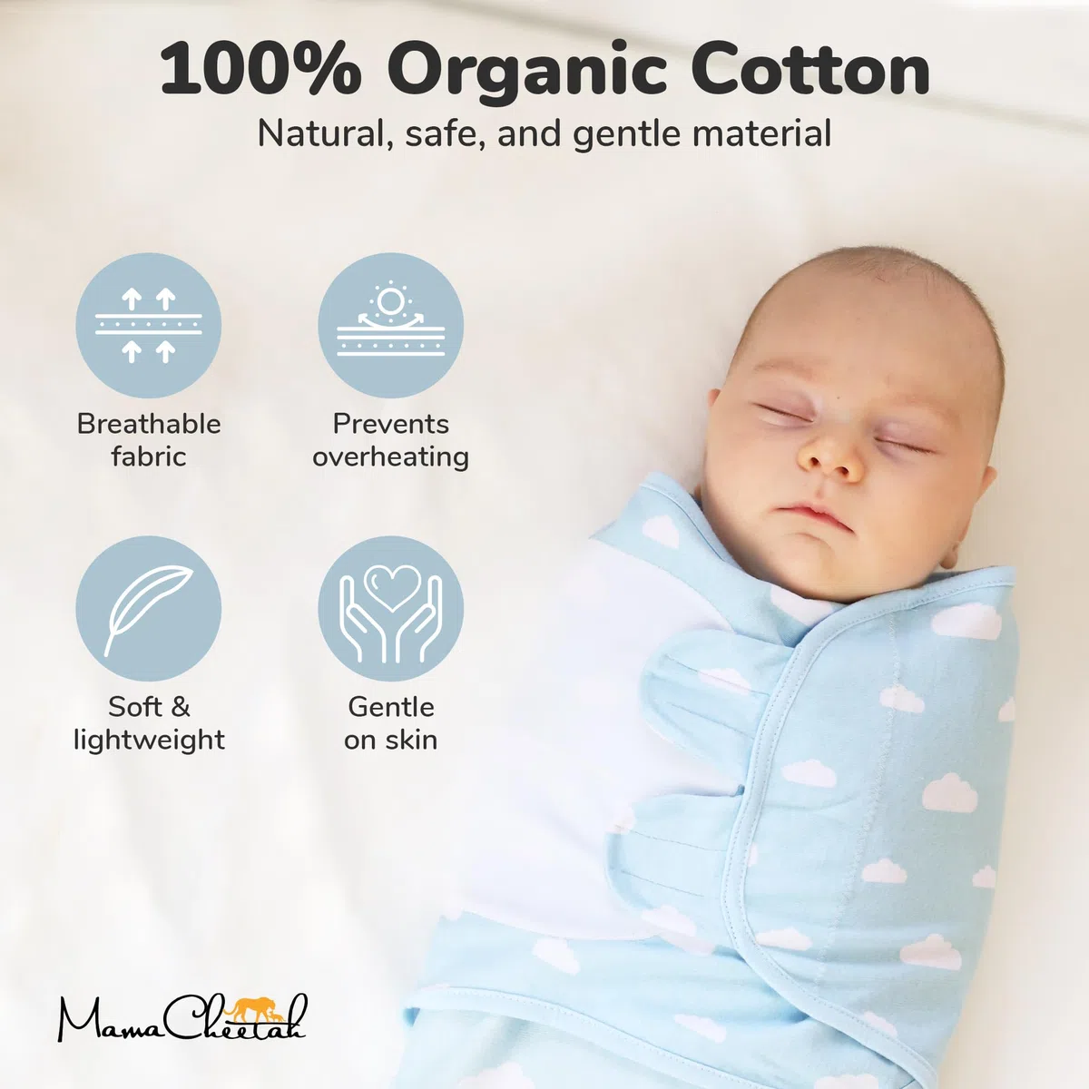 Coperta di scagliotaggio per neonati, facile da fasciare, per neonato, in cotone biologico, set di fasciatura per neonati e bambine, piccolo (0-3 mesi)