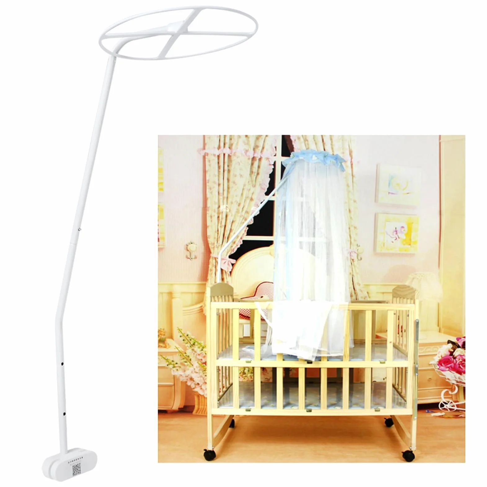 Supporto per Zanzariera a Clip, Set Supporto per Zanzariera Regolabile per Culla 1,1 M Supporto per Baldacchino Soporte Mosquitera per Culla Supporto per Zanzariera Mini Lettino