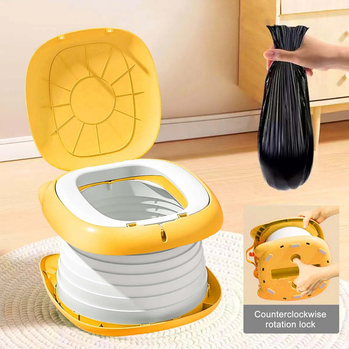 Children's Potty: Vasino Portatile per Bambini Da Viaggio, Vasino Bambini, Foldable Toilette Pieghevole Da Viaggio, Wc Pieghevole per Bambini per Ragazzi E Ragazze Adatto Da 0 a 8 Anni, Arancione