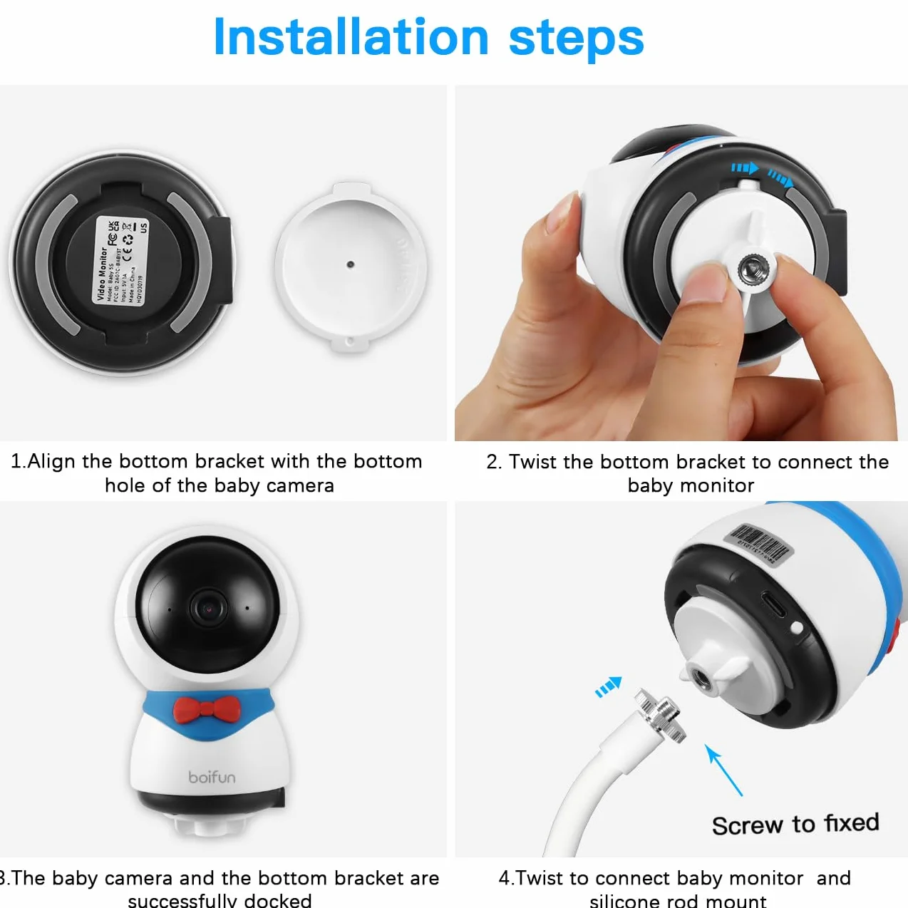 Supporto per baby monitor BOIFUN 5S con fotocamera, supporto per fotocamera per baby monitor BOIFUN