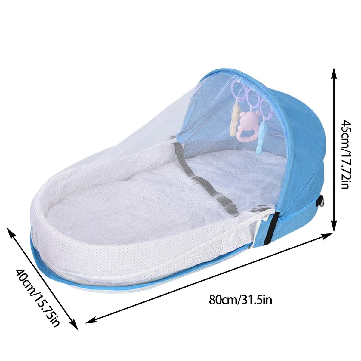 Lettino Da Viaggio Culla Per neonatis - Culla Pieghevole | Con Zanzariera, Nido Accogliente, Lettino Per Bambini | Culla Portatile Per Bambini Con Giocattoli Per Lo Sviluppo E Rete Traspirante
